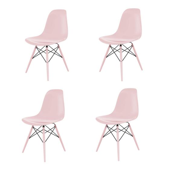 Imagem de Conjunto com 4 Cadeiras para Sala de Jantar Eames Pp Dsw Inj