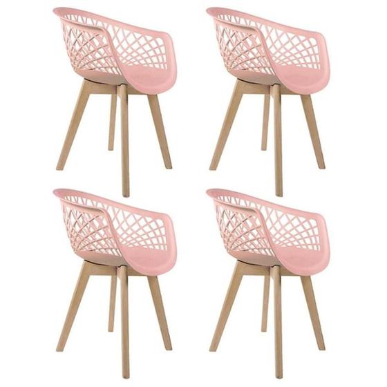 Imagem de Conjunto Com 4 Cadeiras Web Wood Rosa Empório Tiffany