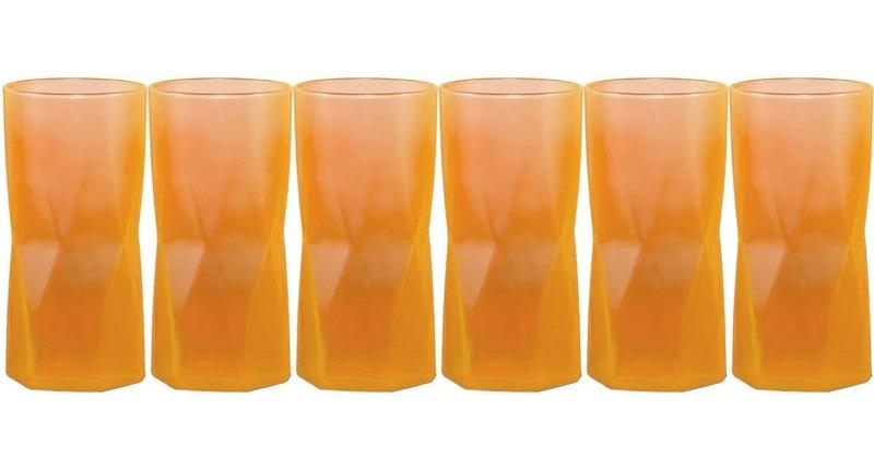 Imagem de Conjunto Com 4 Copos Rombus Neon Laranja 465ml - Libbey