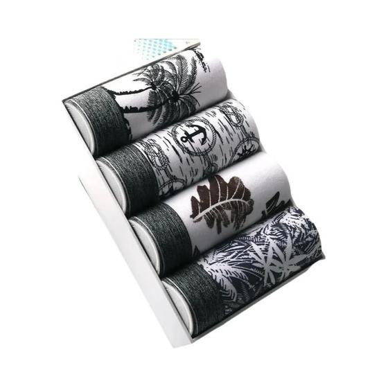 Imagem de Conjunto com 4 Cuecas Boxer Masculinas de Algodão - Conforto e Estilo