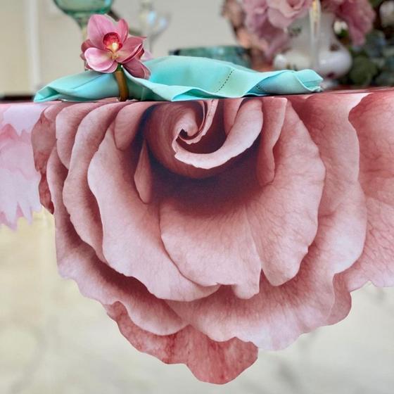 Imagem de Conjunto com 4 jogos americano rosa chá 3D