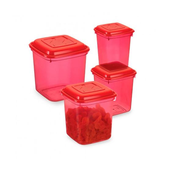 Imagem de Conjunto Com 4 Potes Mantimentos Cores Sortidas