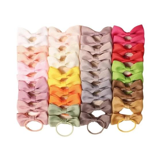 Imagem de Conjunto com 40 Faixas de Borracha Elásticas Marrom para Cabelo Infantil