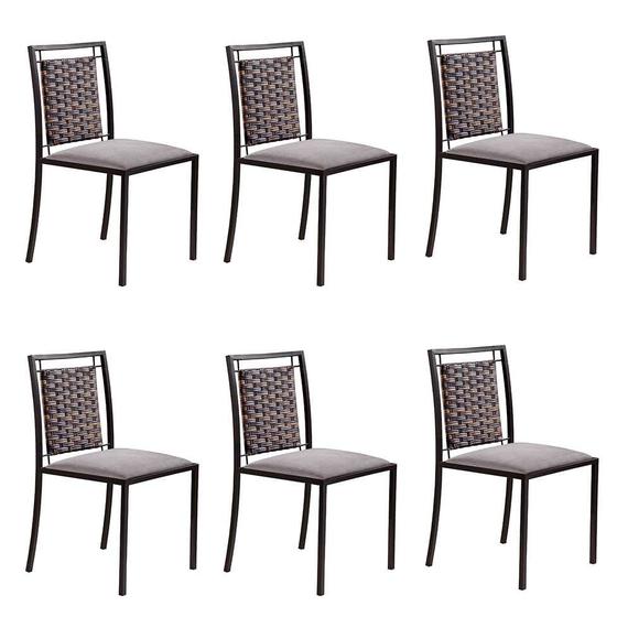 Imagem de Conjunto com 6 Cadeiras GrÃcia II Linho Bege