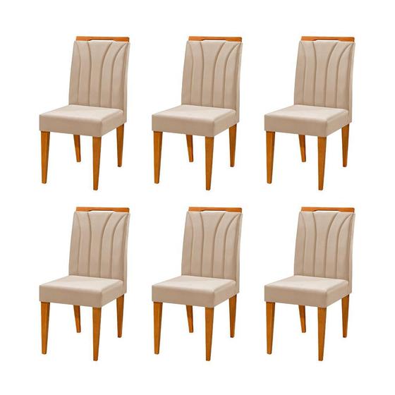 Imagem de Conjunto com 6 Cadeiras Luanda Linho Redenobre