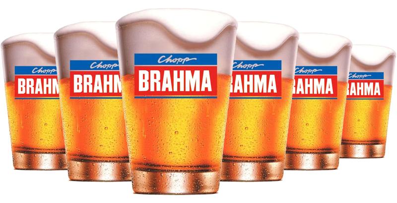 Imagem de Conjunto Com 6 Copos Brahma Para Cerveja e Chopp - 350ml - Ambev Oficial