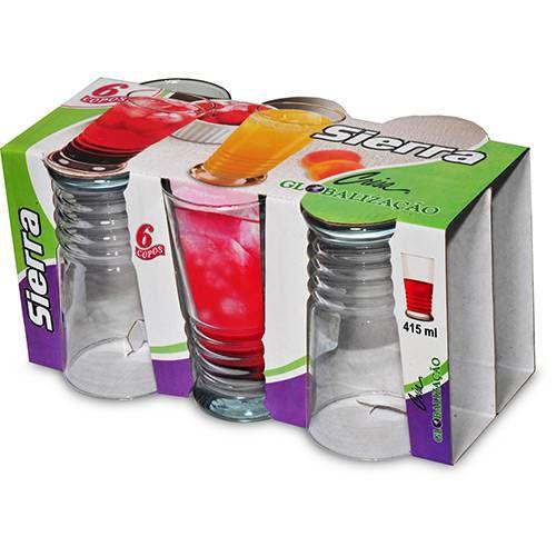 Conjunto Com 6 Copos Cerveja Suco Sierra - 415ml - Crisa Menor preço em Conjunto Com 6 Copos Cerveja Suco Sierra - 415ml - Crisa