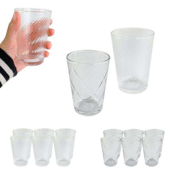 Imagem de Conjunto com 6 Copos Vidro Arizona 240ml de Alta Qualidade Ideal para Sucos Vitaminas Água e Refrigerantes