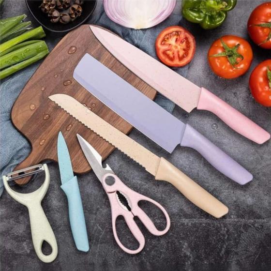 Imagem de Conjunto Com 6 Facas De Inox Para Cozinha