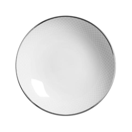 Imagem de Conjunto com 6 Pratos Fundo Relevo Prata Ø25cm