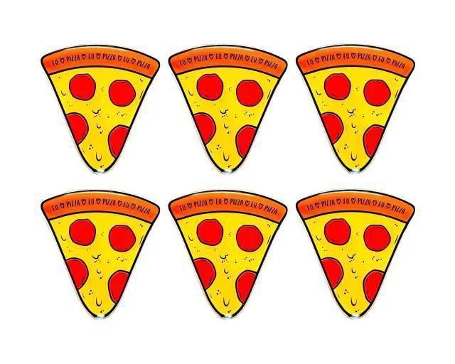 Imagem de Conjunto Com 6 Pratos Vidro Formato De Pizza