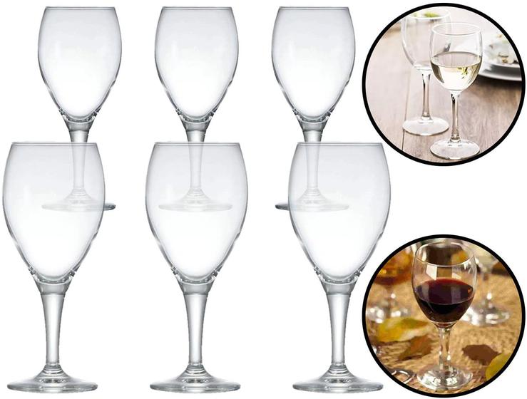 Imagem de Conjunto Com 6 Taças De Vidro Transparente Para Vinho Água Suco 340ml Clink