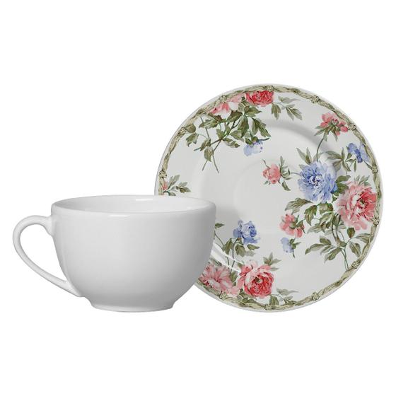 Imagem de Conjunto com 6 xicaras cha branca c/pires romantica2 200ml