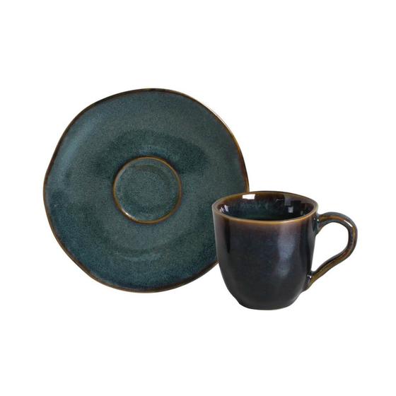 Imagem de Conjunto com 6 Xícaras de Café com Pires Orgânico Oceano 120ml