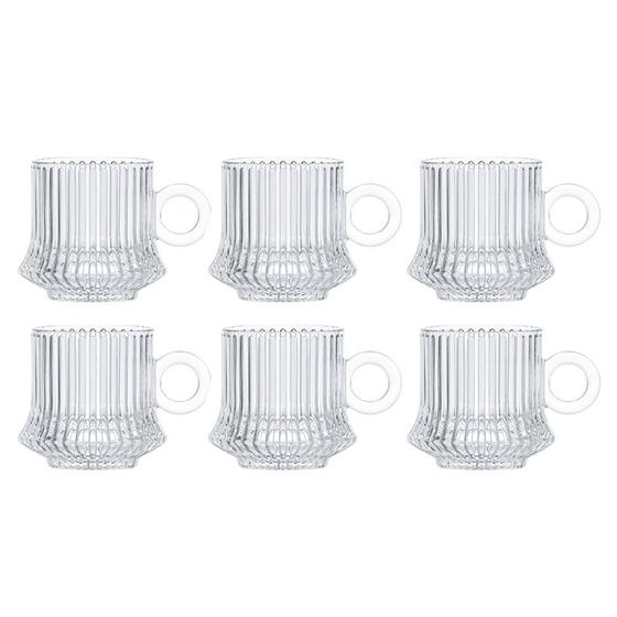 Imagem de Conjunto com 6 Xícaras de Vidro 85ml Lines
