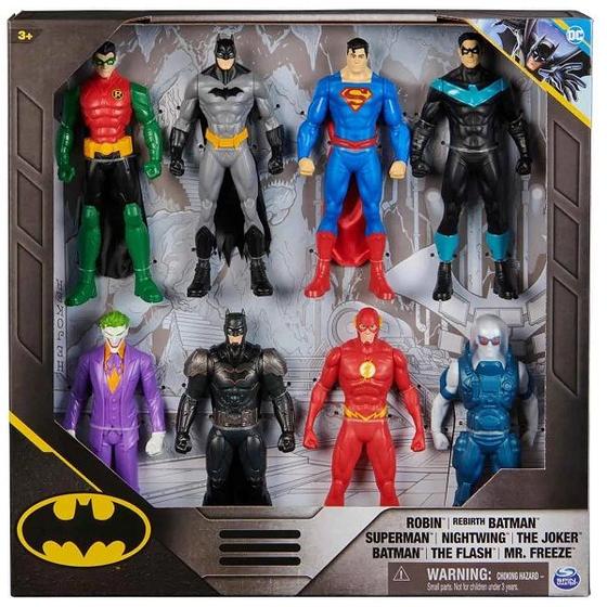 Imagem de Conjunto com 8 Bonecos Herois e Viloes da DC de 15CM Batman SUNNY