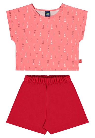 Imagem de Conjunto com Blusa Cropped e Short para Menina Bee Loop