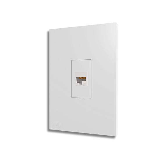 Imagem de Conjunto Com Placa E Módulo RJ 45 CAT.5 Branca - B.Lux