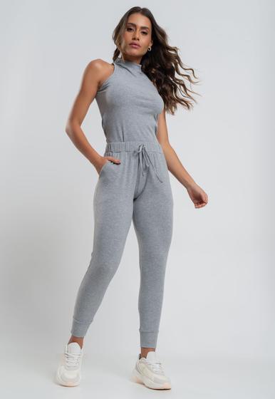 Imagem de Conjunto Comfy Com Regata e Jogger Canelada Mescla Salvatore Fashion