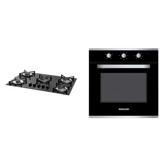 Conjunto Cooktop e Forno Elétrico 220V Suggar Preto Cooktop