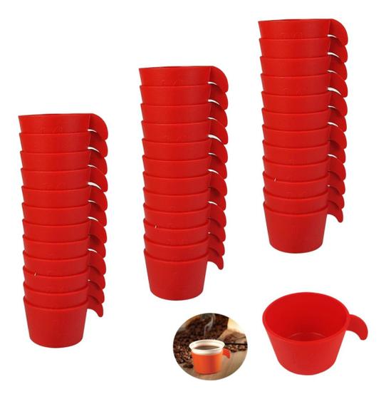 Imagem de Conjunto Copete 36 Porta Copos Descartável Cantinho Café Plástico Vermelho - AMZ