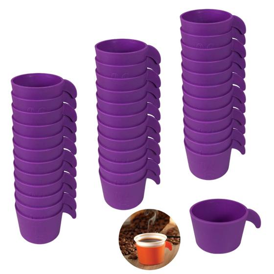 Imagem de Conjunto Copete 36 Porta Copos Descartável Cantinho Do Café Em Plástico Roxo - AMZ