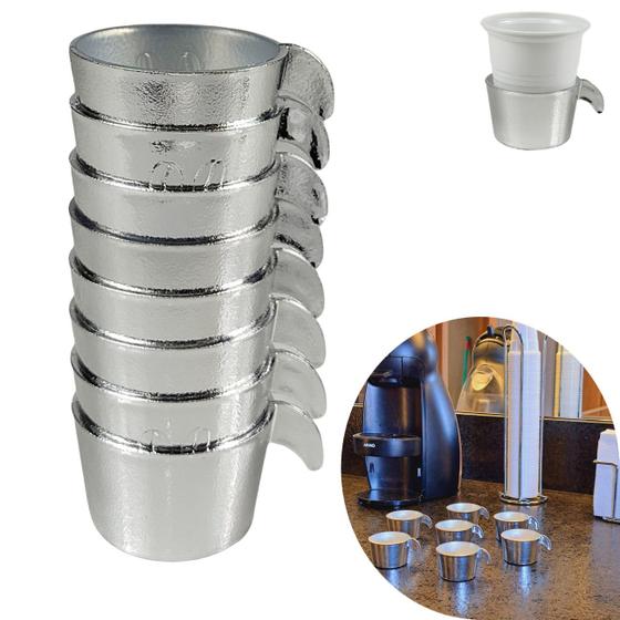 Imagem de Conjunto Copete 8 Porta Copos Descartavel Cantinho Cafe Plastico Cromado - AMZ