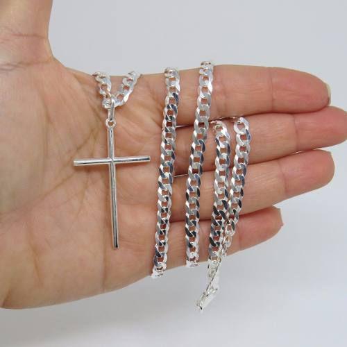 Conjunto Corrente Pulseira Pingente Crucifixo Prata 925 Menor preço em Conjunto Corrente Pulseira Pingente Crucifixo Prata 925