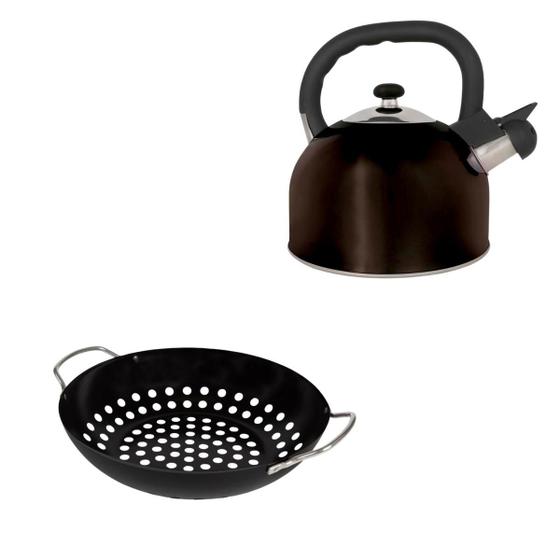 Imagem de Conjunto Cozinha: Chaleira 2,5L + Frigideira Wok - Mor