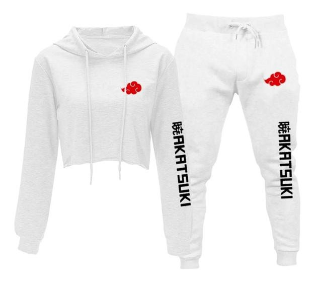 Imagem de Conjunto Cropped E Calça Akatsuki Naruto Feminino Moletom