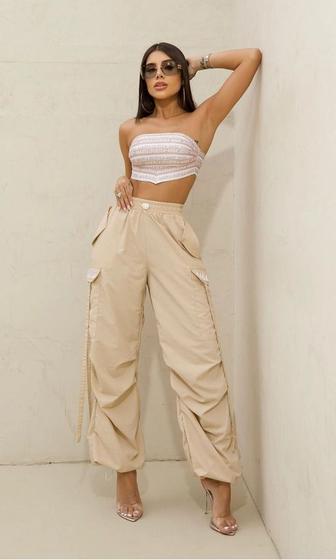 Imagem de Conjunto cropped tq caia e calca cargo trend maria gueixa