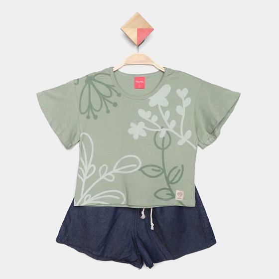 Imagem de Conjunto Curto Infantil Romitex Chambray Menina