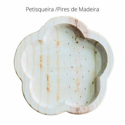 Imagem de Conjunto de 02 Petisqueira/Pires de Madeira Flor