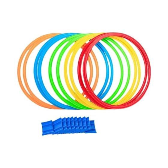 Imagem de Conjunto de 10 Aros de Salto com 10 Conectores - Fitness e Diversão ao Ar Livre