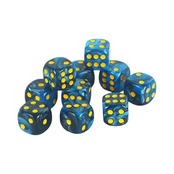 Imagem de Conjunto de 10 Dados D6 de 12mm - Cores Mistas - Alta Qualidade para Jogos