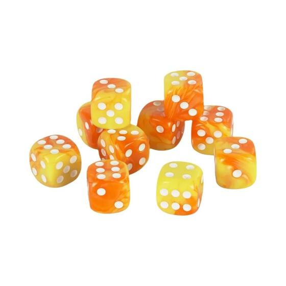 Imagem de Conjunto de 10 Dados D6 de 12mm - Cores Mistas - Alta Qualidade para Jogos