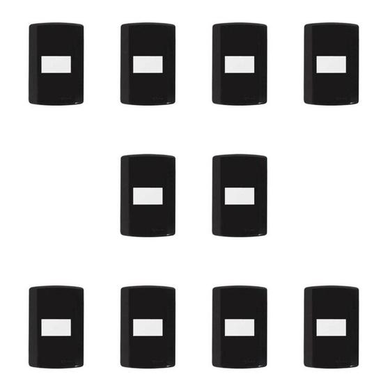 Imagem de Conjunto de 10 Interruptores de 1 Tecla Simples, Modular, com Placa 4x2 e Suporte