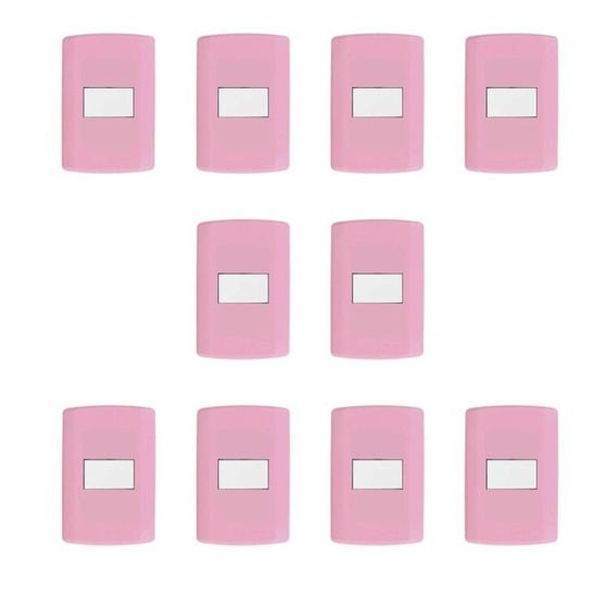 Imagem de Conjunto de 10 Interruptores de 1 Tecla Simples, Modular, com Placa 4x2 e Suporte