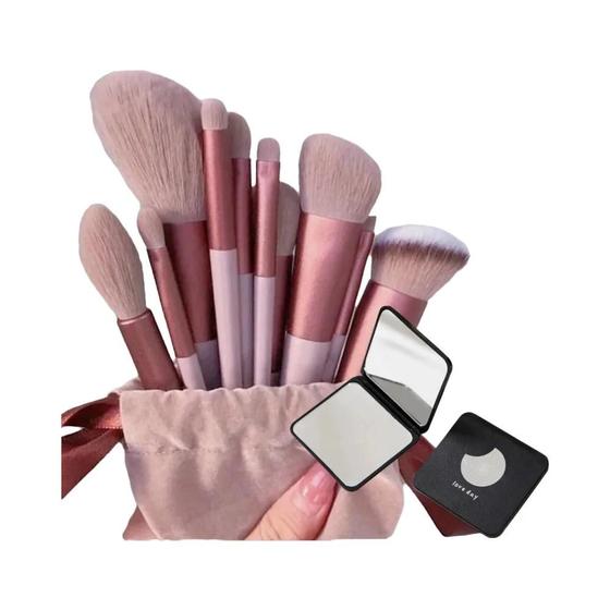 Imagem de Conjunto de 13 Pincéis de Maquiagem Macios e Fofos - Para Base, Blush, Pó e Sombra