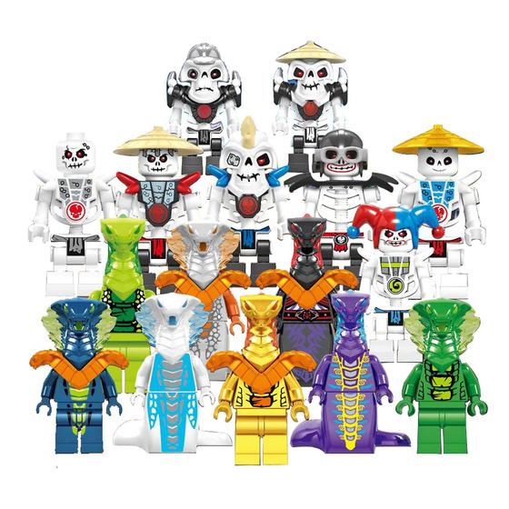 Imagem de Conjunto de 16 Mini Figuras Ninjago - Blocos de Construção para Brincar