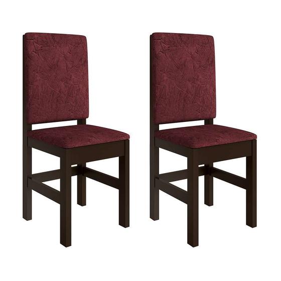 Imagem de Conjunto de 2 Cadeiras Mistic Suede Tabaco e Vinho