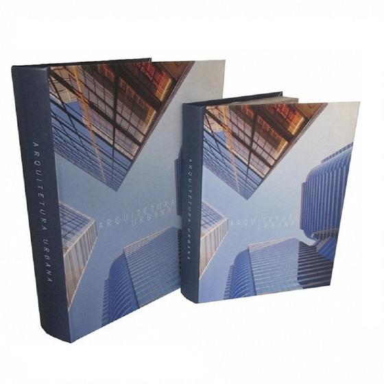 Imagem de Conjunto De 2 Caixas Livros Decorativos Linha Arquitetura Urbana Btc Decor