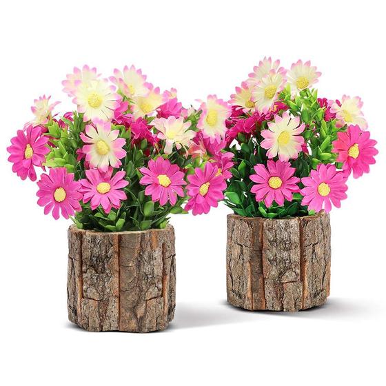 Imagem de Conjunto de 2 decorações de margaridas falsas de flores artificiais Acelist