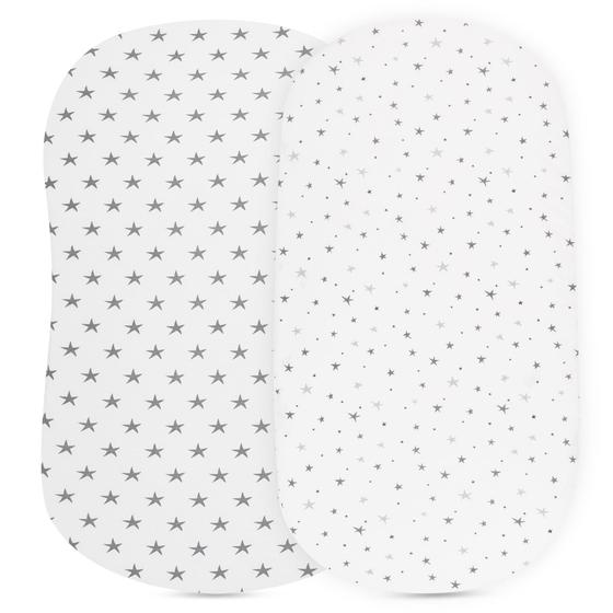 Imagem de Conjunto de 2 Lençóis de Berço Impermeáveis Ely's & Co. - 100% Algodão - Cinza