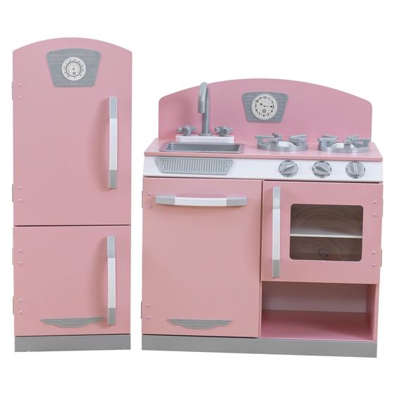 Imagem de Conjunto de 2 peças Play Kitchen and Refrigerator KidKraft Retro