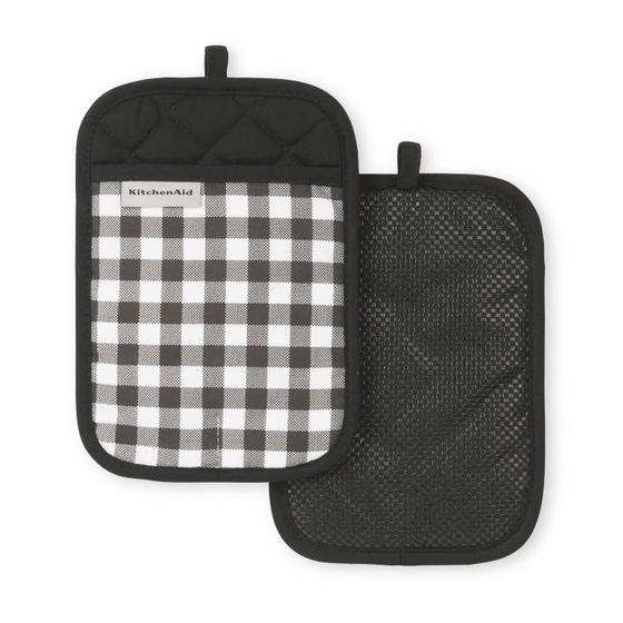 Imagem de Conjunto de 2 suportes para panelas KitchenAid Gingham Onyx Black