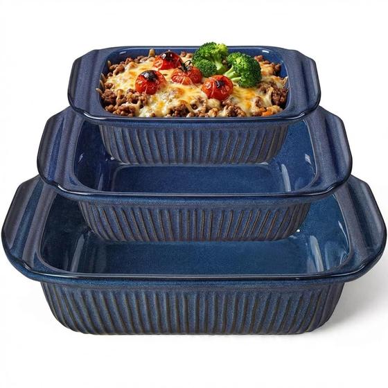 Conjunto de 3 Assadeiras Artena (5,1/2,3/1,1 Qt) Azul