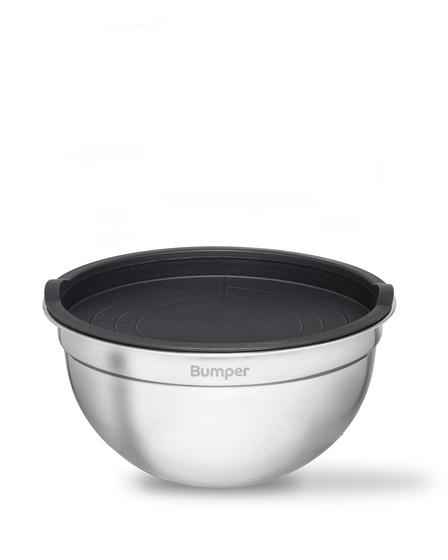 Conjunto de 3 Bowls Bumper em Inox com Tampa Hermética Kit Tigelas Multiuso Cozinha - Bumper Magazine