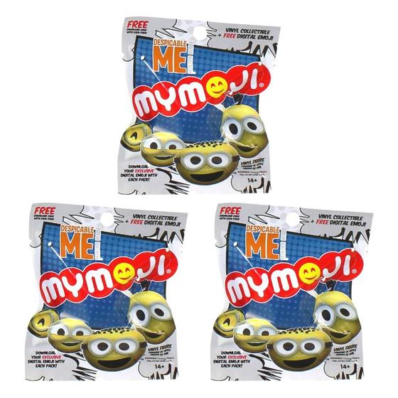 Imagem de Conjunto de 3 Mini Bonecos Funko Minions Mymoji - Despicable Me - Colecionáveis (Sortidos)