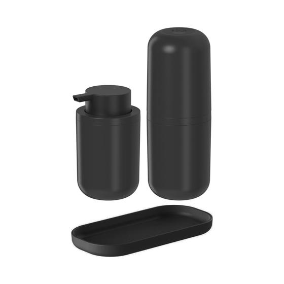 Imagem de Conjunto de 3 Peças para Banheiro Bold Preto - Ou